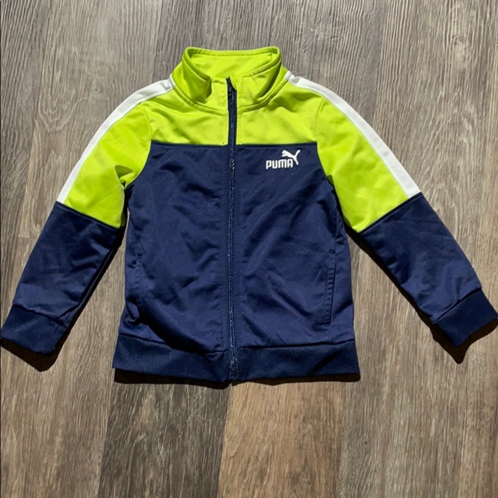 Boys Puma Zip Up Athletic Track Jacket Sz 3